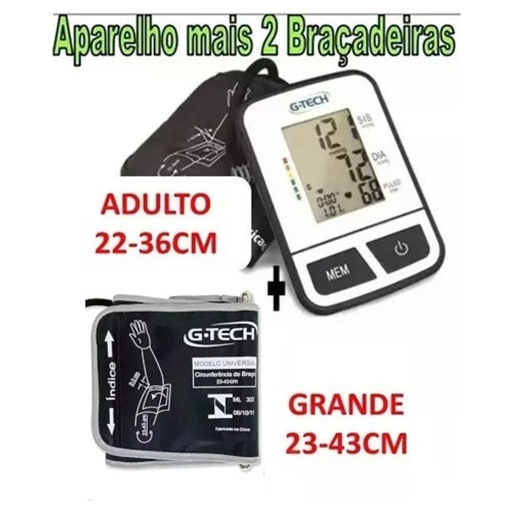 Aparelho De Medir Pressão De Braço G-tech + Braçadeira Obeso