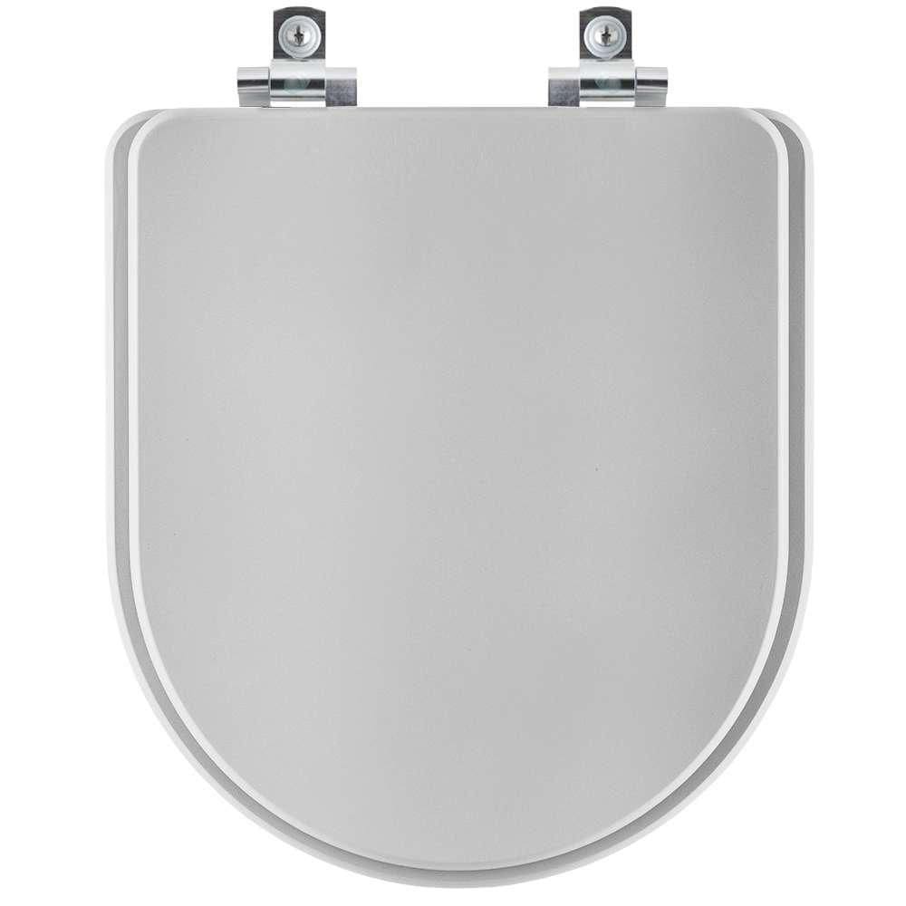 Assento Sanitário com Amortecedor Omega Cinza Real para vaso Deca