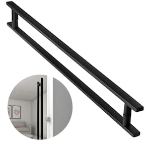 Puxador Porta 1 Metro Madeira Vidro Inox 304 Preto Fosco Brinovar