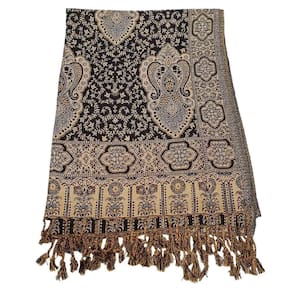 Pashmina Estampada 100% Viscose Preto 70Cmx200Cm