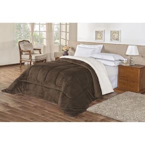 Coberdrom Casal Everest Sherpa Lã Tabaco 2,40m x 2,10m