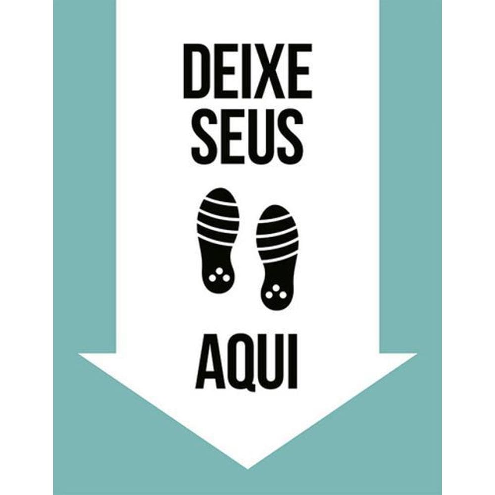 Kit 5 Placas Deixe Seu Sapato Aqui Azul Claro 36X46