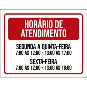 Kit 10 Placas Horário Atendimento Segunda Quinta Sexta 36X46