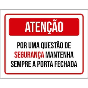 Kit 3 Placas Questão Segurança Porta Fechada 36X46