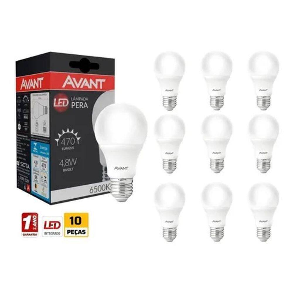 Lâmpada Led 4,8W Soquete E27 Bivolt Kit Com 10Un Branco