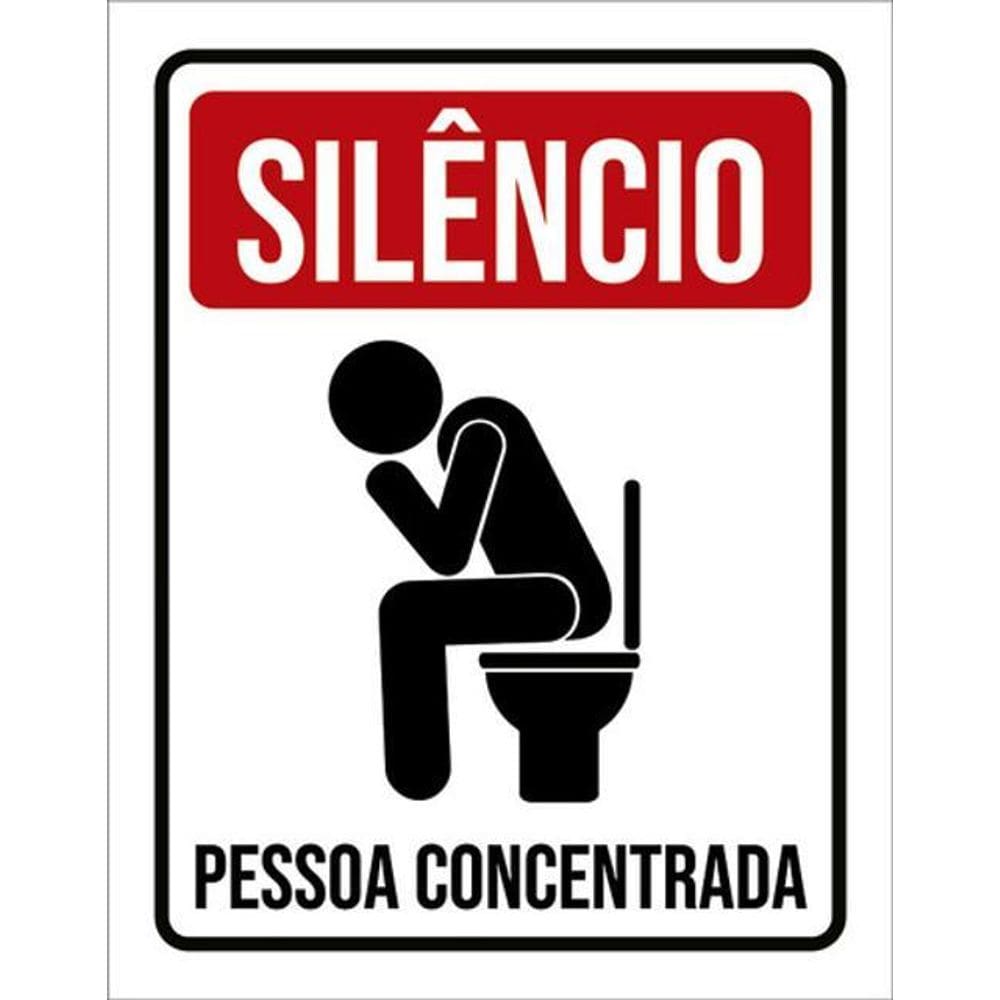 Kit 10 Placas Decorativa Silêncio Pessoa Concentrada 36X46