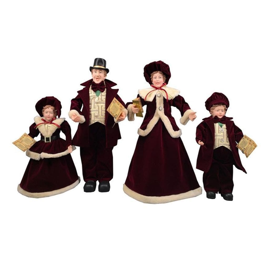 Familia Natalina Pai, Mãe Filhos Vinho Tradicional 65Cm