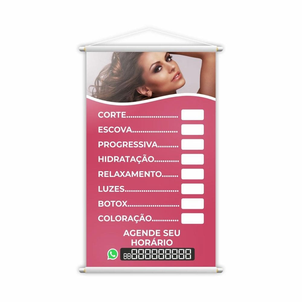 Banner Salão De Beleza Cabeleireiro Corte Escova 60X40Cm