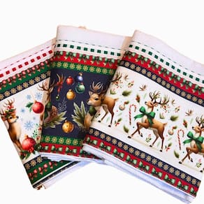 Kit 06 Pano De Prato Decoração De Natal Premium Cozinha Luxo