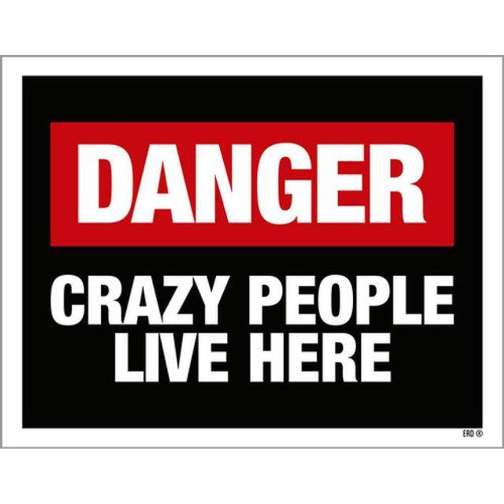 Kit 3 Placas Decorativa Danger Crazy People Live Here 36X46
