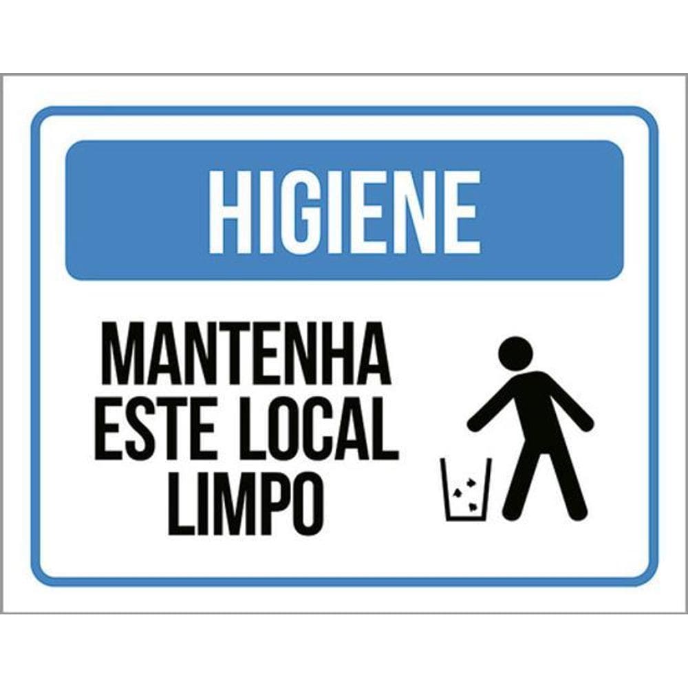 Kit 10 Placas Higiene Mantenha Este Local Limpo Ícone 36X46