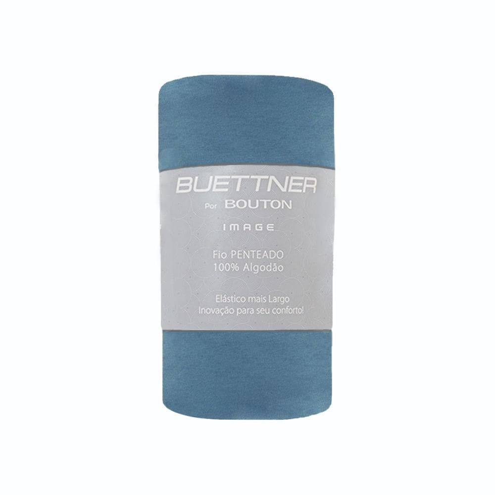 Lençol Avulso Queen Size Bouton Malha Azul Marinho