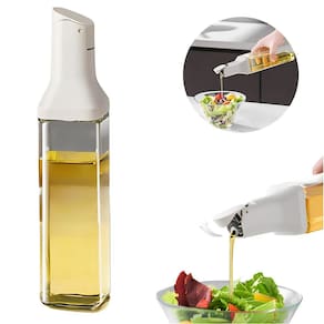 Galheteiro Vidro Porta Azeite Vinagre Quadrado 500Ml Branco