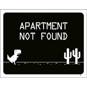 Kit 3 Placas Apartament Not Found Dinossauro 36X46