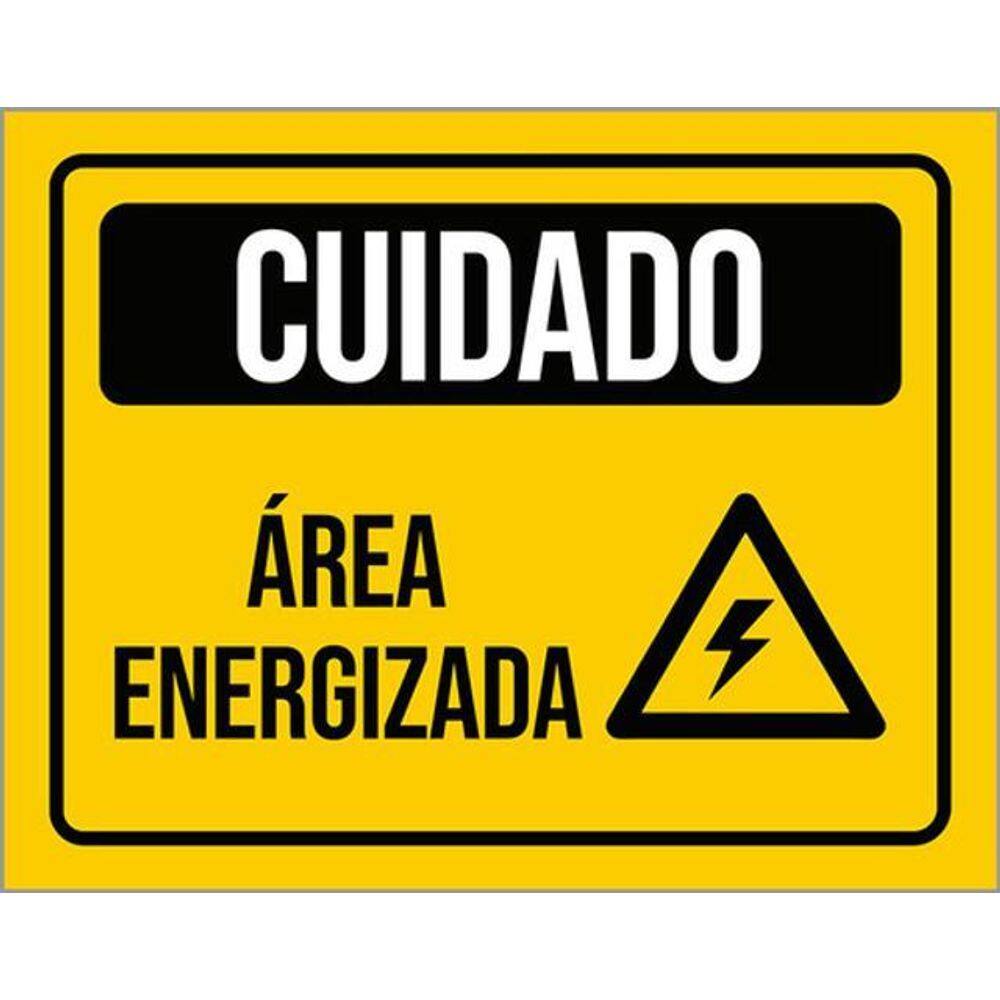 Kit 3 Placa Cuidado Eletricidade Área Energizada 36X46