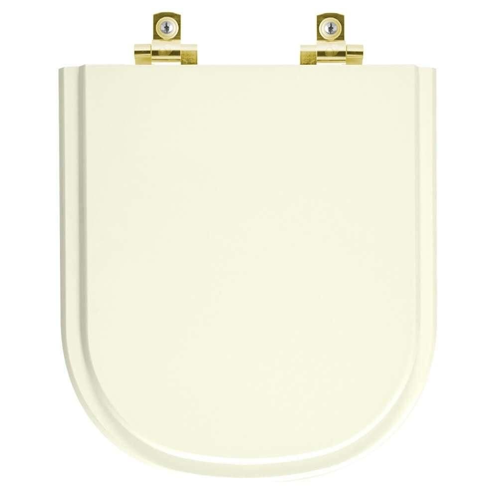 Assento Sanitário Soft Close Etna Palha para vaso Icasa com Ferragem Dourada