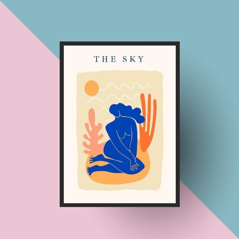 Quadro Arte Matisse - The Sky 33X24Cm - Com Vidro