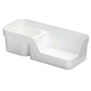 Porta Detergente E Esponja Liso Branco Cozinha 20,3X6X8,9