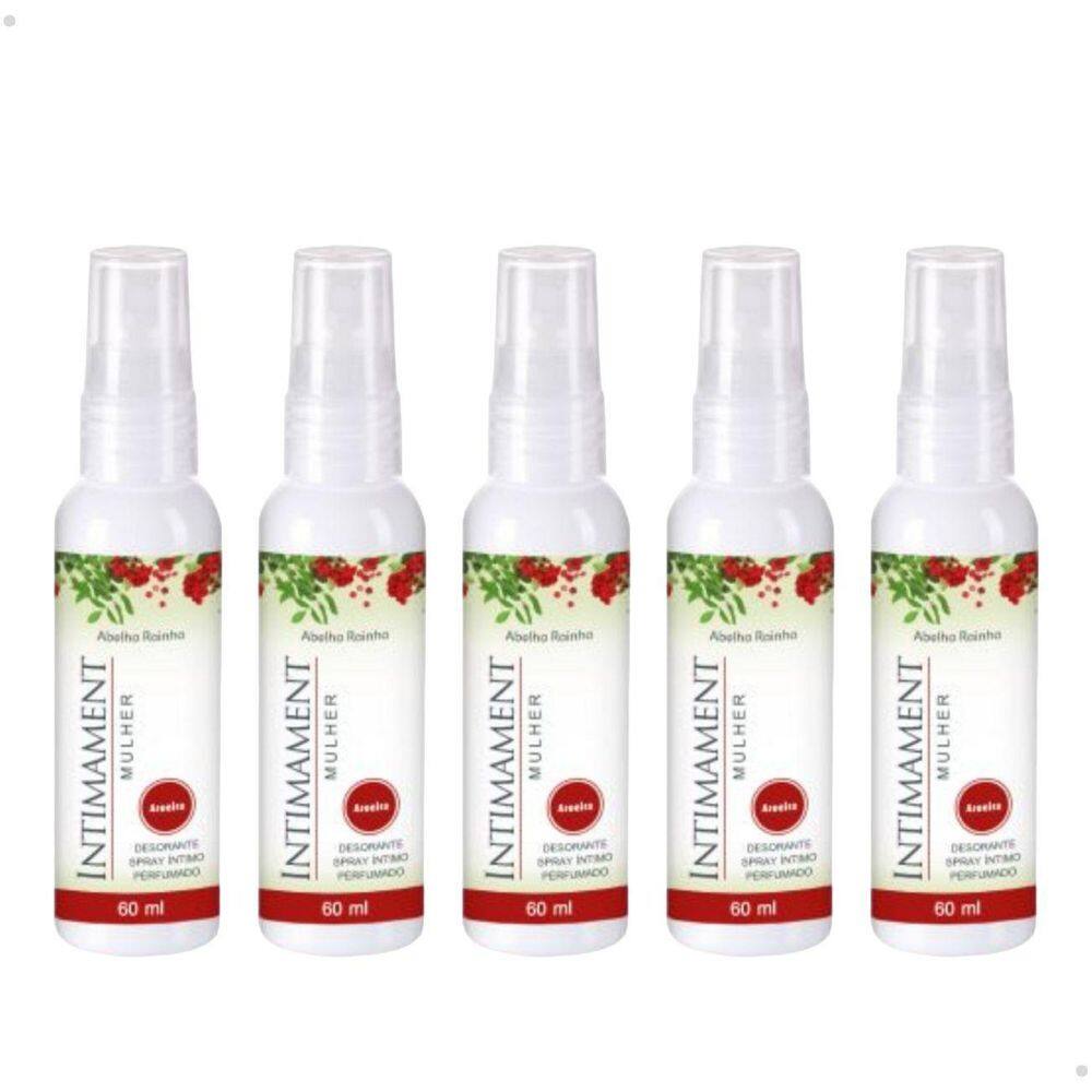 Kit 5 Desodorante Spray Íntimo Perfumado Aroeira Intimament