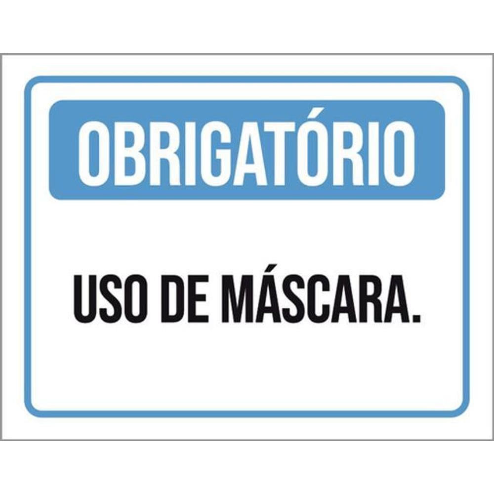 Kit 10 Placas Obrigatório Uso De Máscara 36X46