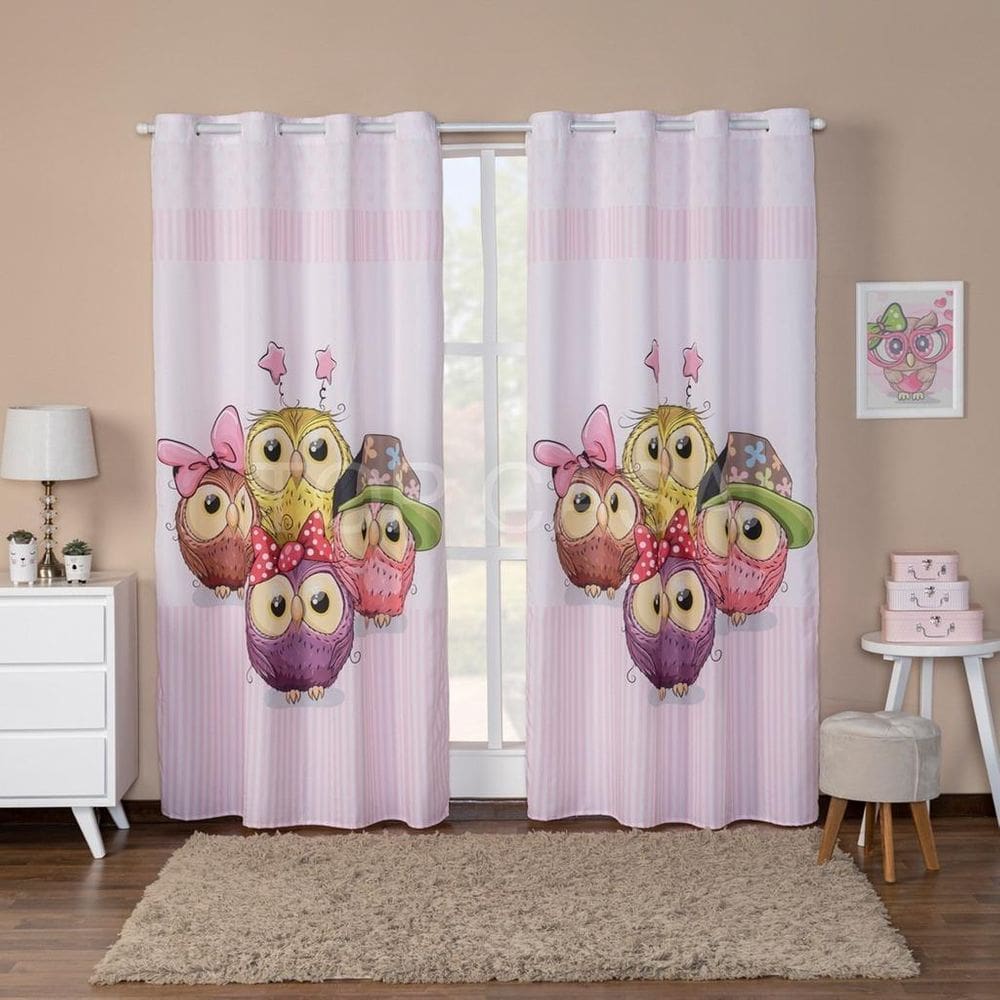 Cortina Infantil Planetas Para Quarto 3.00X2,20 Estampada