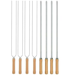 Kit Preparo Churrasco 8Pcs Churrasqueira Espetos 65Cm Mor