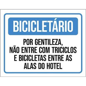 Kit 3 Placa Bicicletário Entre Triciclos Bicicletas 36X46