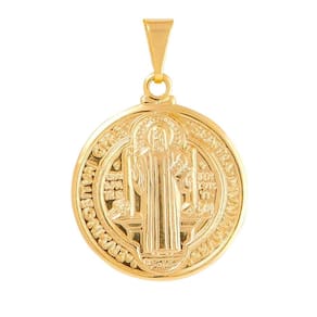 Pingente Medalha São Bento Banhado A Ouro 18K