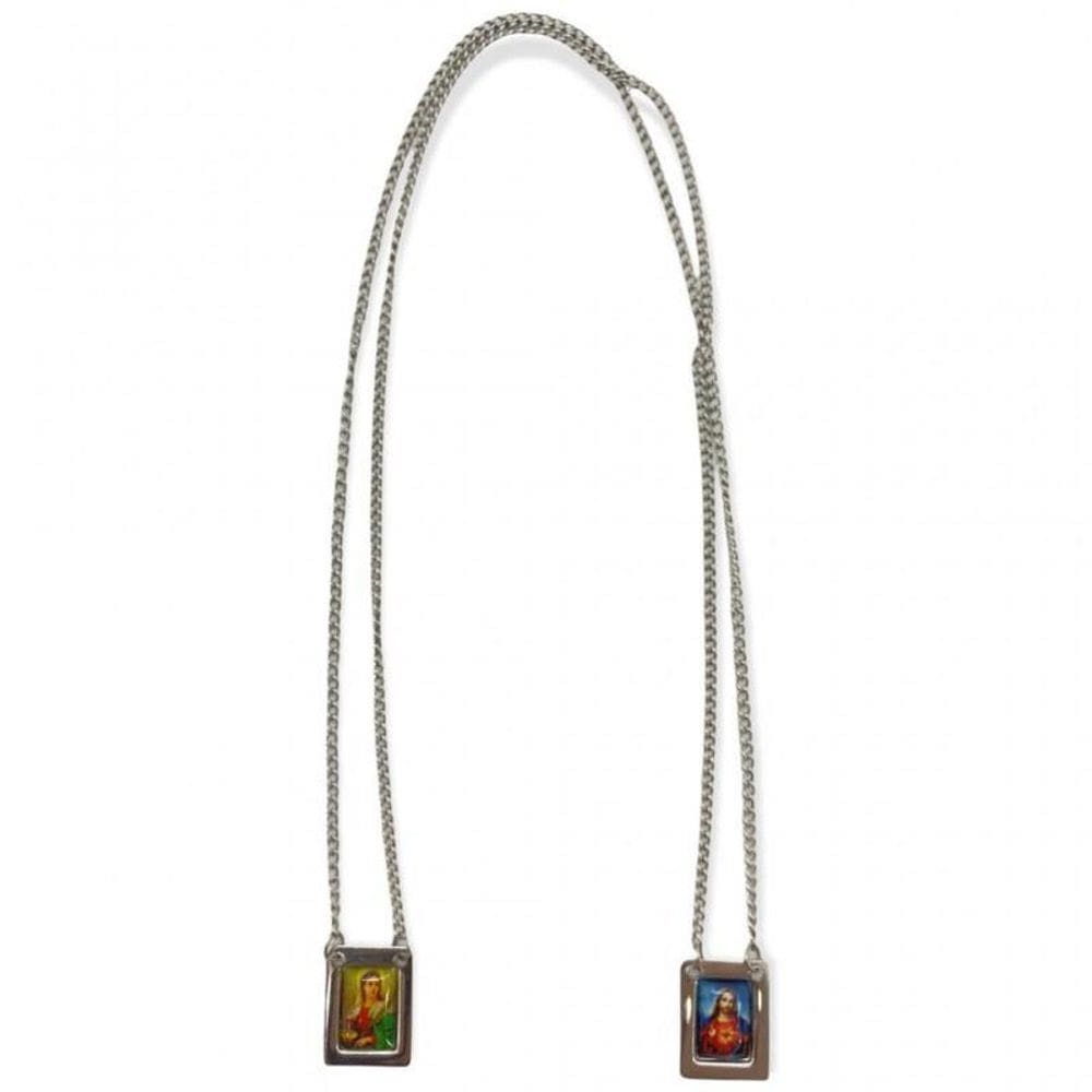 Escapulário Católico Em Aço Inox Foto 32 Cm - Escolha O Seu