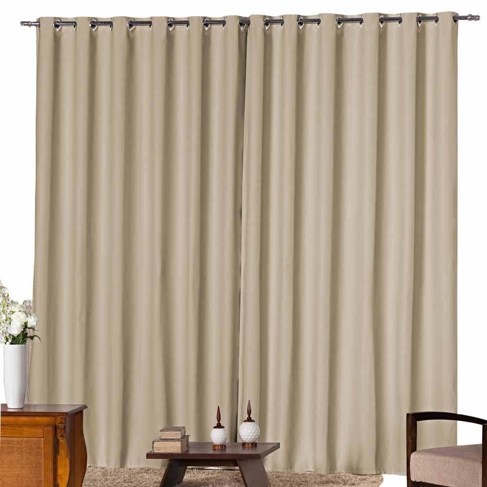 Cortina Blackout Tecido 2,70X2,30 Sala Quarto Palha