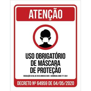 Kit 3 Placa Obrigatório Máscara Proteção 36X46