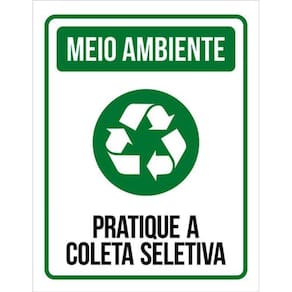 Kit 3 Placas Meio Ambiente Pratique Coleta Seletiva 36X46