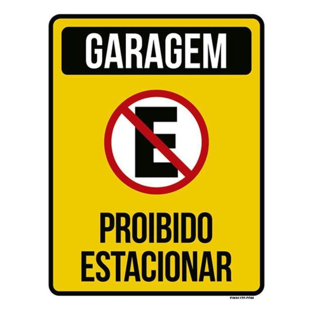 Kit 3 Placas Garagem Proibido Estacionar Amarela 36X46