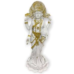 Deusa Lakshmi Na Flor De Lótus Resina - Escolha Modelo E Cor