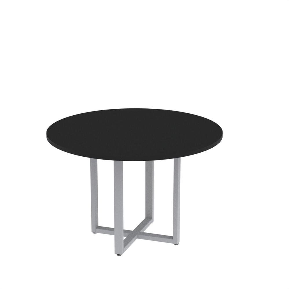 Mesa de Reunião Redonda 100cm Mrr1100p25tub Preto/Cinza