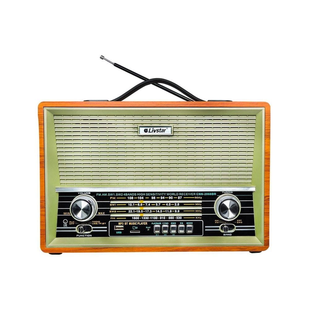 Radio Portatil Retro Com 4 Bandas Am Fm Sw Livstar