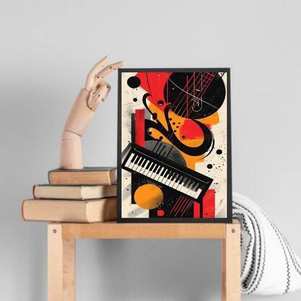 Quadro Decorativo Teclado - Música 33X24Cm