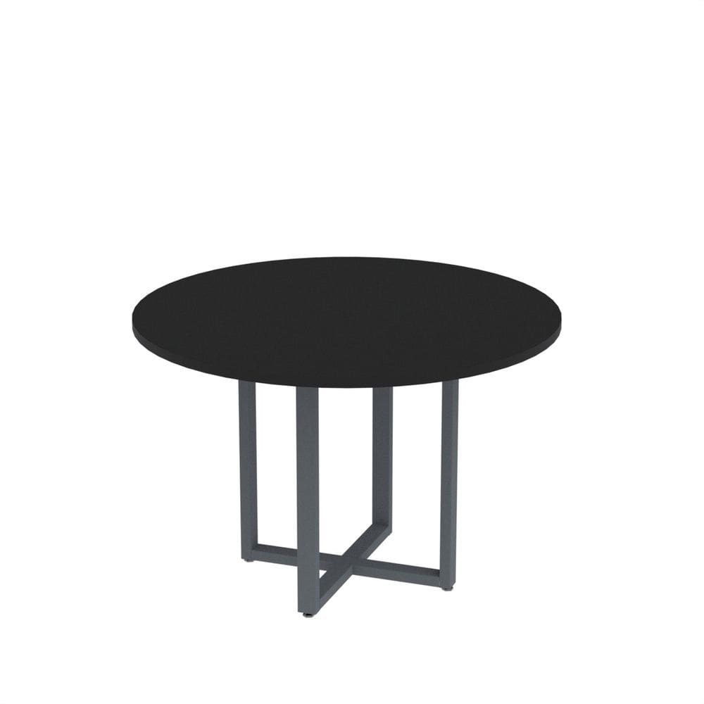 Mesa de Reunião Redonda 100cm Mrr1100p25tub Preto/Grafito