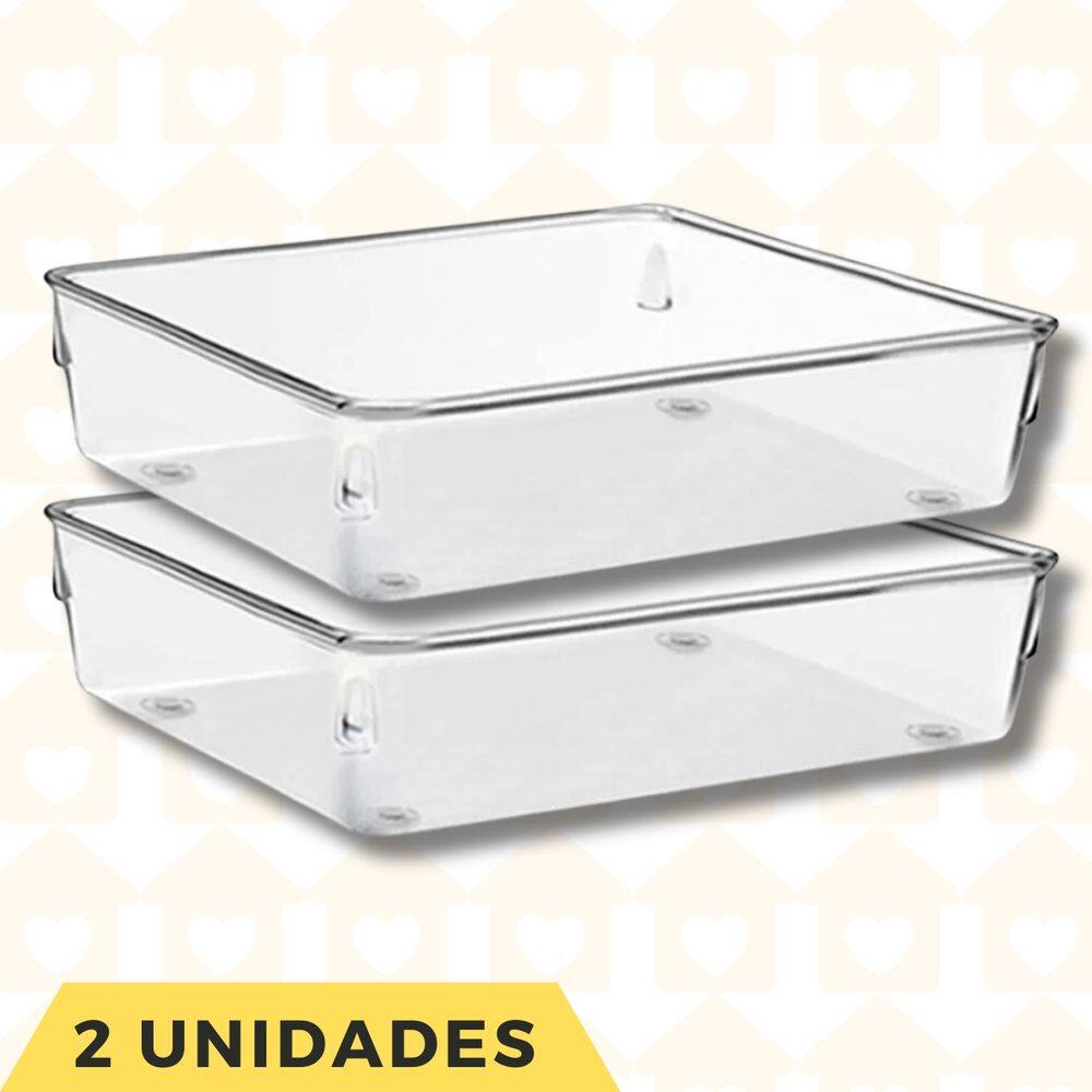2 Peça Organizador Multiuso Porta Utensilios Quadrado Grande