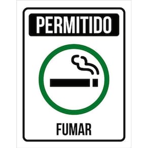 Kit 10 Placas Permitido Fumar 36X46