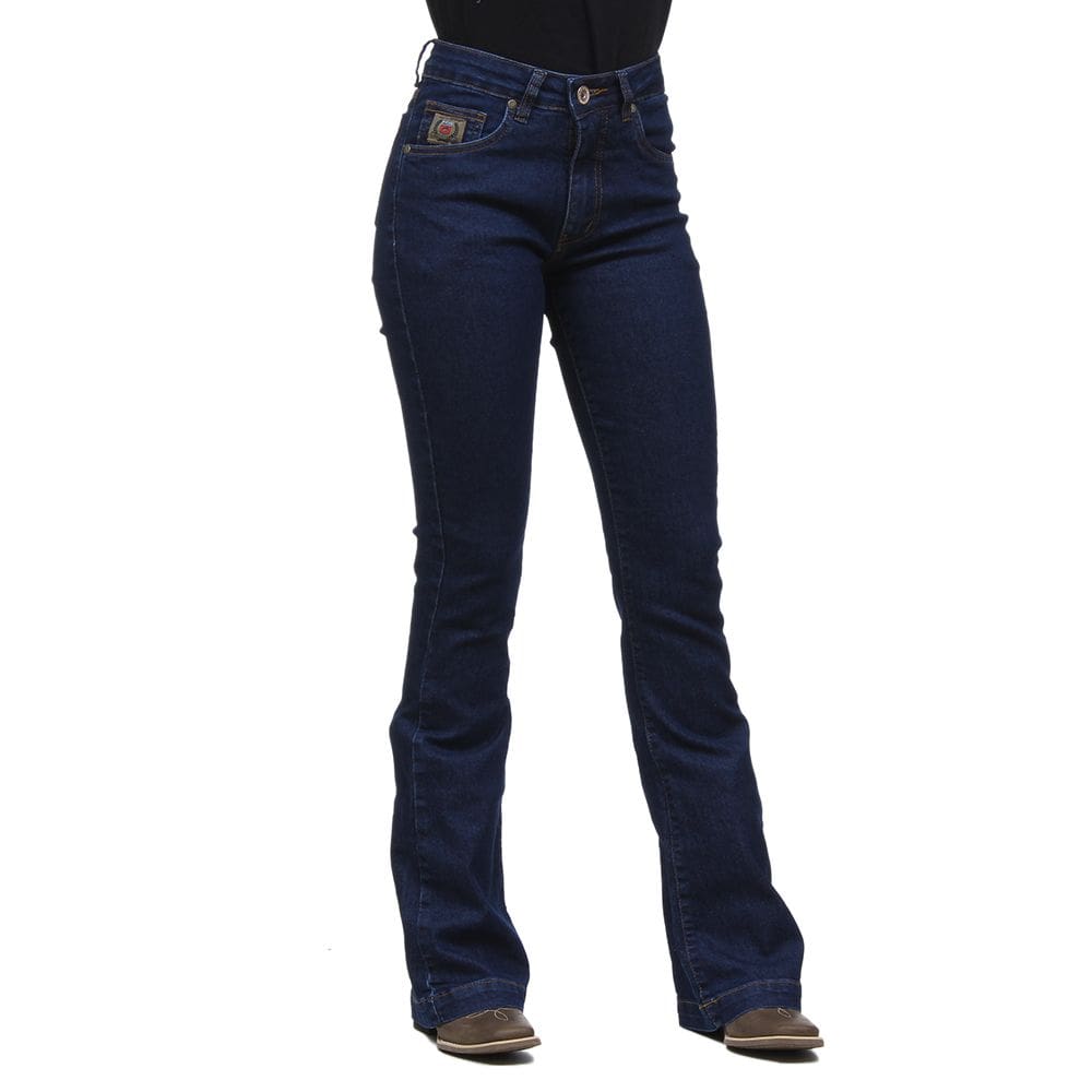 Calça Jeans Feminina Flare Azul com Elastano Os Vaqueiros 32240