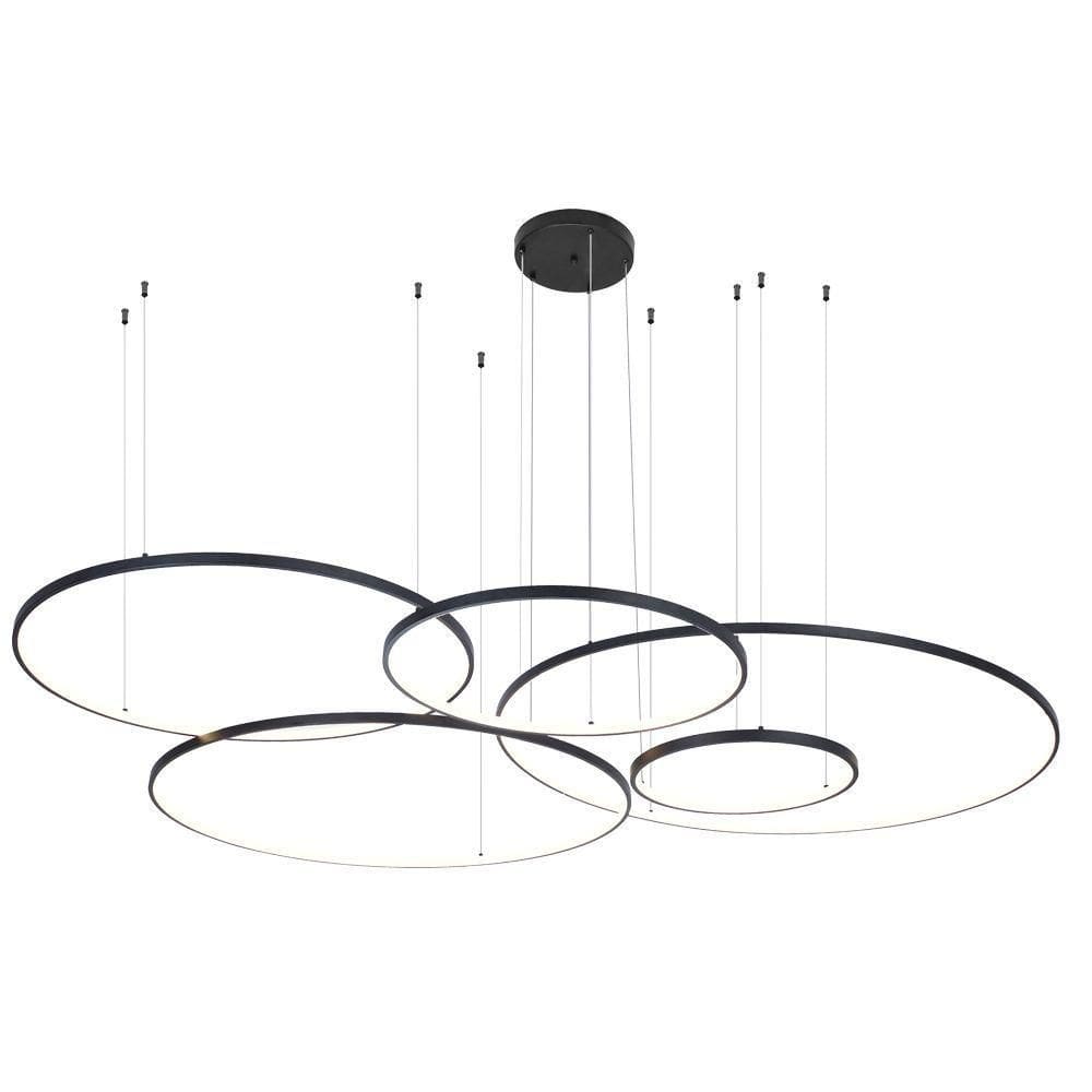 Lustre Pendente Nordecor Daire 2526 Preto Led Bivolt
