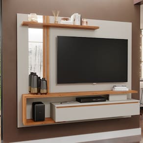 Painel para Tv até 60 Polegadas Roma Espresso Móveis Off White/Cinamomo