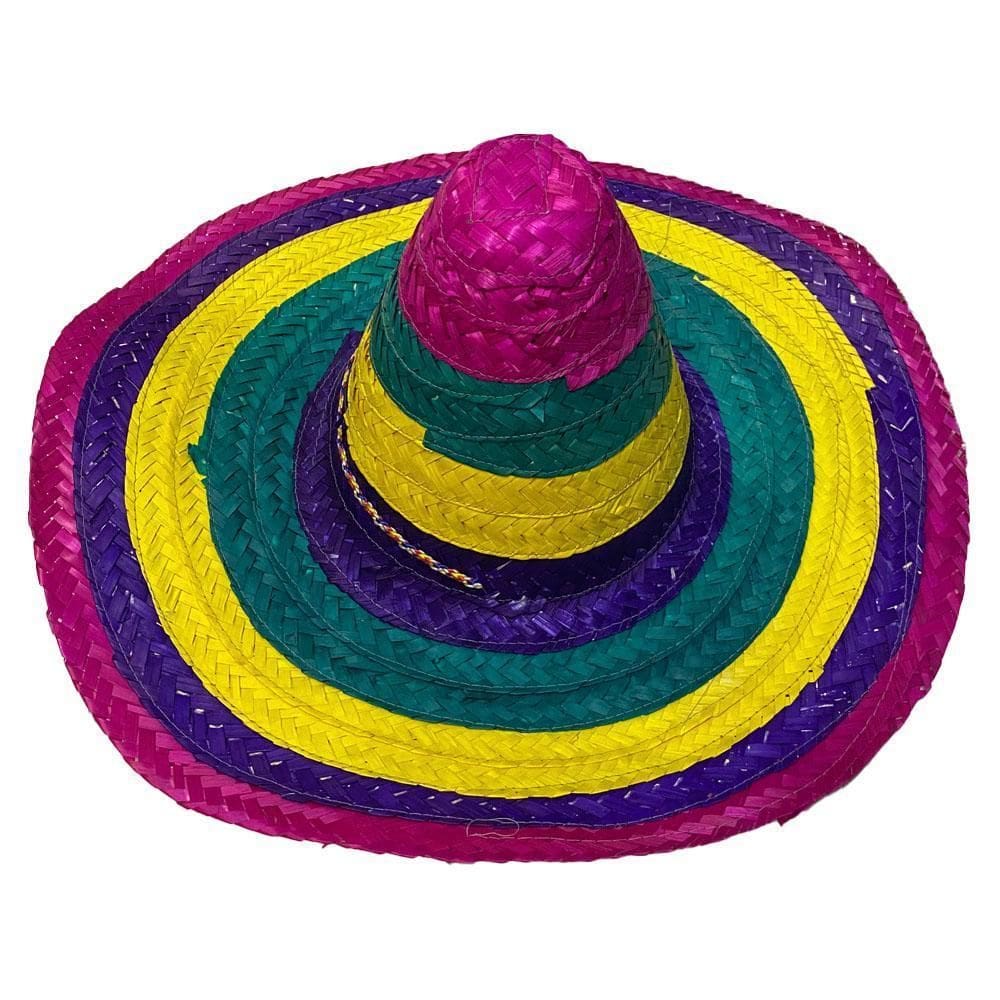 Chapéu Palha Mexicano Colorido Sombrero Fantasia