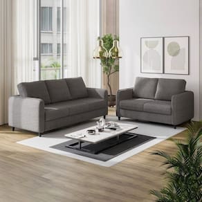Conjunto Sofá com 2 e 3 Lugares em Linho Orquídea Cabecasa Madeiramadeira Grafite