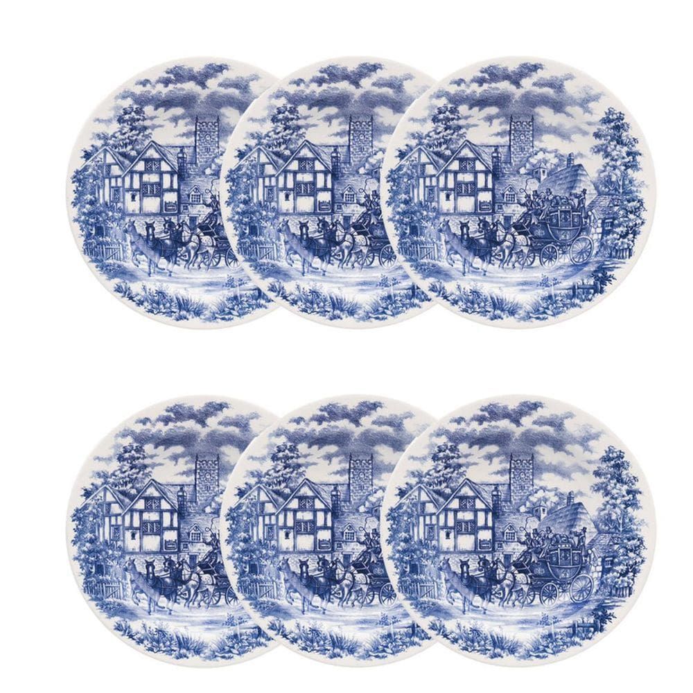 Pratos Fundos com Estampa Cena inglesa 21,5cm 12 Unidades - Biona 026836