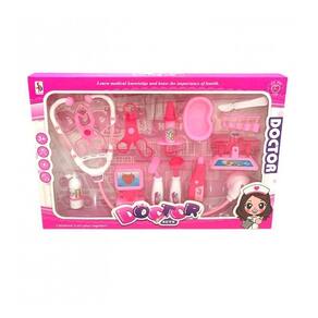 Brinquedo Kit Médico Infantil Pequena Doutora Rosa 10 Peças