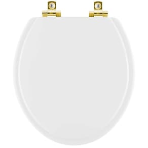 Assento Sanitário Soft Close Colonial Branco para vaso Hervy com Ferragem Dourada