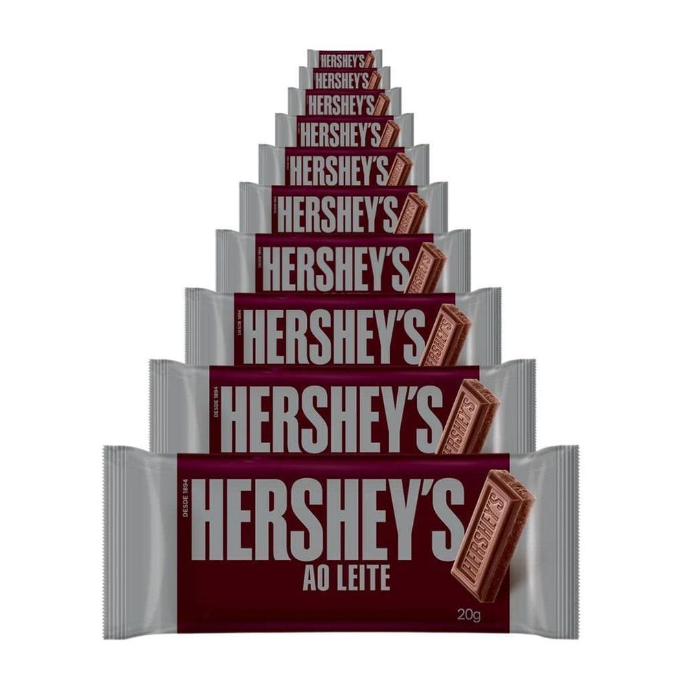 Chocolate Hersheys, 10 Barras 20G Ao Leite