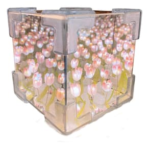 Lâmpada de espelho de luz noturna Tulip Garden DIY 12cm